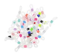 CORHAD 50pcs Rubber Eyeglasses Chain Ends Non-slip Necklace Chain Retainer for Sunglasses Adjustable Flexible White Mixed Color for Eyewear