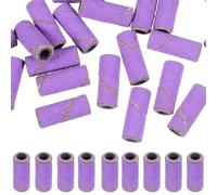 CORHAD 50pcs Small Purple Nail Sanding Rings 240 Grit Mini Sanding Bands for Manicure Nail Drill Bits 3.1mm Diameter Portable Filing Accessories for Care