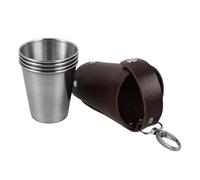 CORHAD 5pcs 70ml Stainless Steel Shot Glasses Portable and Shatterproof Spirits Cups with Cup Sleeve for Birthday and Special Occasion