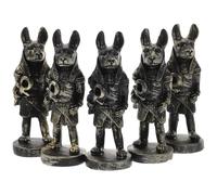 CORHAD 5pcs Egyptian Style Resin God Figurines Dog Sculptures for Home Desk Decor Ancient Animal Ornaments Creative Lightweight Office Display