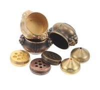 CORHAD 5pcs Metal Aroma Tray Mini Tower Incense Stick Burner Holder for Indoor Home Office Yoga Decor Small Decorative Brass Censer Plate