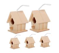 CORHAD 5pcs Mini Bird House Wooden Decorative Bird's Nest for Garden Courtyard Ornament Little Bird House of Gardening Decoration