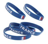 CORHAD 5PCS National Flag Silicone Wristbands Soft Comfortable Sports Bracelets for Men Women with France Flag Printing