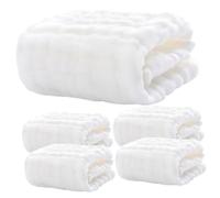 CORHAD 5pcs Saliva Towels Soft Cotton Burping Cloths Absorbent Face Wipes for Newborn Essentials Breathable and Gentle Skin for Shower Special Occasions