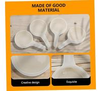 CORHAD 5pcs Small Ceramic Candle Spoon Holders for Incense Burner and Tealight Storage Simple White Candle Trays with Anti-scald Handle and Reusable Aromatherapy Accessories for Home