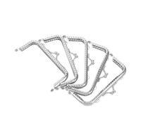 CORHAD 5pcs Square Purse Silver Metal Rust Resistant Handbag Making Accessories with Decorative Beads for DIY Craft Bags