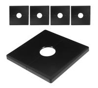 CORHAD 5pcs Square Shower Arm Cover Plate 22mm Id 3.5" Od Split Flange Pipe Cover Plate in Black Abs with Self-Adhesive Backing, Easy Installation, Flush Fit for Homes and Apartments