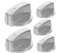 CORHAD 5pcs Stainless Steel Gas Stove Knobs Universal Hob Cooker Stove Accessory for Dual Burner Metal 45 Degree Turn Control