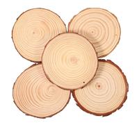 CORHAD 5pcs Unfinished Natural Wood Slices Rustic Bark Discs for DIY Crafts Home Decor Wedding Ornaments Wood Circles Craft Supplies