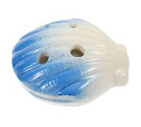 CORHAD 6-hole Ceramic Ocarina in Shell Shape Blue Color Beginner Wind Instrument for Children for Music Practice