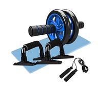 CORHAD 6-in-1 Fitness Tools Set Abdominal Roller Push-up Jump Rope Pull Band Pads Storage Bag for Home Gym