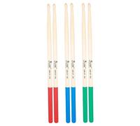 CORHAD 6 Pcs 5a Maple Drumsticks Water-drop Tip for Articulate Sound Non-slip Handle for Drummers Random