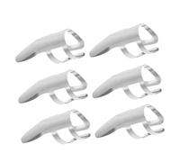 CORHAD 6 Pcs Stainless Steel Large Hole Guitar Finger Picks Metal Finger Protector Set for Banjo Acoustic Guitar Supplies