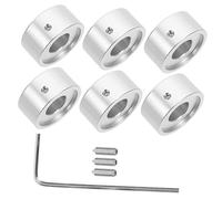 CORHAD 6 Sets Silver Guitar Footswitch Toppers Easy to Install Aluminum Foot Nail Caps Portable Replacement Accessories for Guitar Effect Pedal