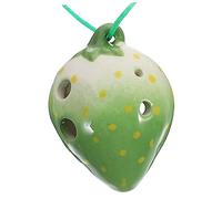 CORHAD 6holes Strawberry Shaped Ceramic Ocarina Wind Instrument for Beginners Portable Design Practice and Music Lightweight and Adorable