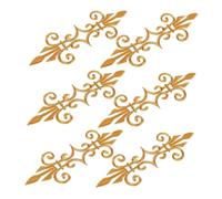 CORHAD 6pcs Gold and Silver Long Flower Patch Embroidery Applique Trim for Vintage Costumes Stage Opera Clothing DIY Embellishments with Detailed Floral Motifs