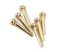 CORHAD 6pcs Gold Brass Acoustic Guitar Bridge End Pin Set Guitar String Pin Replacement Parts for Folk Accessories
