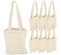 CORHAD 6pcs Large Capacity Canvas Shoulder Bags with Wear Resistance and Can Paint on Features, Reusable Tote Bags for Grocery Shopping and Travel, Simple and Stylish Design