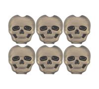 CORHAD 6pcs Metal Guitar Tuning Peg Buttons, Skull Shaped Tuning Key Heads Tuners, Machine Handle Replacements for Folk Electric & Acoustic Guitar 0.63x0.59Inch