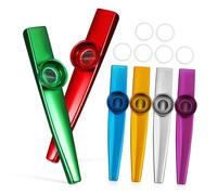 CORHAD 6pcs Metal Kazoo Instrument Kazoo with Flute Membranes for Adults and Boy Girl Durable Musical Instruments for Guitar Ukulele and Violin Performance