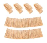 CORHAD 6pcs Miniature Straw Roof DIY Crafting Set, 3×20cm Artificial Thatch Grass Rolls for Micro Landscape, Dollhouse Accessories, Faux Thatched Roofing for Model Houses and Tiny