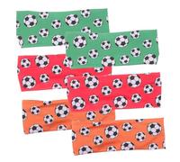 CORHAD 6pcs Non-slip Elastic Sports Headbands Sweat-absorbing Gym Accessories for Men Women Comfortable Stretchy Fit for Yoga Running Fitness Training with Soccer Ball Print Design