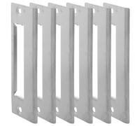 CORHAD 6Pcs Stainless Steel Door Strike Plate Replacement Set with Screws Universal Security Latch Backplate for Wood Doors