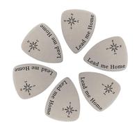 CORHAD 6pcs Titanium Steel Guitar Picks Silver Colour for Acoustic Guitar and Ukulele Accessories, Practical Musical Plectrums Replacement Supplies