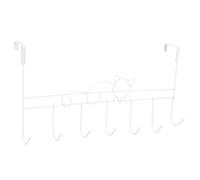 CORHAD 7-Hook Over The Door Coat Rack with Sturdy Iron Construction Fits Most Standard Doors White Coat Hooks for Organiser for Office and Home Use