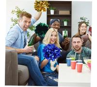 CORHAD 7 Pairs Finger Ring Pom Poms Cheerleading Metallic Colors for Sports Dance Parties Easy to Hold Vibrant Multi-color Cheer Squad Supplies