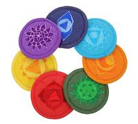 CORHAD 7pcs Embroidered Singing Bowl Cushion Pads for Buddha Sound Bowls, Lightweight Protective Polyester Pad with Creative Embroidered Design, for Meditation and Yoga Style