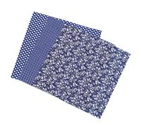 CORHAD 7pcs Navy Blue Cotton Sewing Cloth Bundle 25x25cm Each Beautiful Flower Prints for DIY Clothes Craft Sewing Supplies at Home