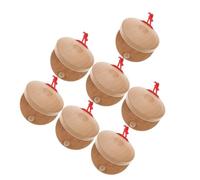 CORHAD 7pcs Wooden Rhythm Percussion Instruments Lightweight Handcrafted Castanets with Cotton Rope for Preschoolers Early Music Education and Group Learning Activities