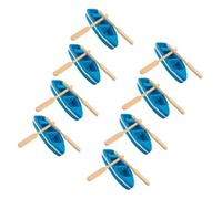 CORHAD 8 sets Miniature Resin Model Boats with Wooden Paddles Micro Landscape Dollhouse Decor for Beach and Ocean Scenes DIY Craft Supplies