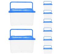 CORHAD 8pcs Clear Plastic Reptile Breeding Box with Handle Portable Tortoise Habitat and Spider Feeding Container Transparent Terrarium for Lizards Frogs Small Mammals Travel and Home Use