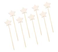 CORHAD 8Pcs DIY Unfinished Wooden Fairy Wands for Coloring and Graffiti Safe Smooth Star-Shaped Princess Craft Sticks for Creative Art Projects and Party Supplies
