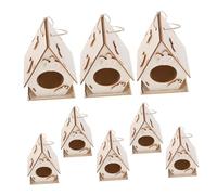 CORHAD 8PCS DIY Wooden Bird House Kit for Unfinished Paintable Birdhouses Craft Interactive Painting Project for Indoor Outdoor Hanging Family-friendly Art Activity