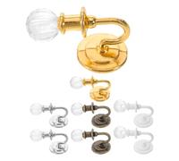 CORHAD 8Pcs Miniature Metal Dollhouse Wall Lamps with Crystal Detail, Mini LED Working Lights for DIY Dollhouse Decor, Tiny Scale Model Accessories for Crafts and Festival Scenes