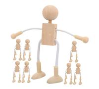 CORHAD 8pcs Wooden Peg Dolls DIY Craft Painting Supplies Cute Cartoon Figures for Safe Wood Creative Expression for Dollhouse Miniatures