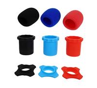 CORHAD 9pcs Microphone Protection Kit with Sponge Covers, Windscreens and Dust Covers Set, Black Red Navy Colors for Mic Accessories and Professional Audio Use