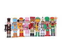 CORHAD 9pcs Nutcracker Soldier Iron Embroidered Christmas Sew Patches for Clothes Hats Repair Fabric Appliques Unique Holiday Decoration