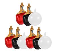 CORHAD 9pcs Table Tennis Balloons Sports Theme Party Decorations with Racket White Ball Foil Balloons Vibrant Interactive Tennis Racket Shape for Birthday and Sports Celebration