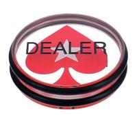 CORHAD Acrylic Double Sided Dealer Button for Poker Game Smooth Surface Gambling Chip Prop Dealer Position Indicator for Hold and Tournament Play