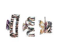 CORHAD Acrylic Hair Claw Clips Sturdy and Not Easy to Deform with Anti-slip Teeth Design 3pcs Stylish Zebra Pattern Hair Jaw Clamps for Shopping and Washing Your Face