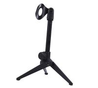 CORHAD Adjustable Triangle Microphone Desktop Stand Rack Liftable Height, Black Plastic Microphone Shelf for Pc Ktv, Streaming and Broadcasting Desk Use