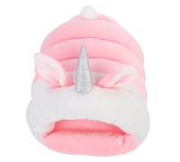 CORHAD Adorable Unicorn-shaped Hamster Bed Warm Small Pet Sleeping Nest Cozy Guinea Pig House for Hedgehogs Chinchillas and Small Animals