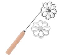 CORHAD Aluminum Alloy Fried Snack Molds with Wooden Handle Flower-Shaped Comfortable to Hold Angled Design for Safer Cooking Kitchen DIY Fried Food