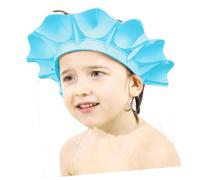 CORHAD Baby Shower Cap Soft TPE Material Waterproof Adjustable Ear Protector Hair Washing Hat Easy to Wear and Take Off Blue for Infant Bathing and Shower Safety