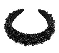 CORHAD Baroque Black Sponge Pearl Headband for Women, Decorative Elegant Hairband with Pearls, Chic Hair Accessory for Weddings and Daily Wear