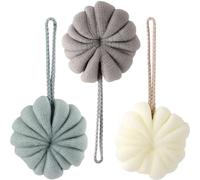 CORHAD Bathroom Bath Sponge 3pcs PE Exfoliating Shower Loofah Balls for Gentle Body Scrubber for Skin Cleansing and Back Washing